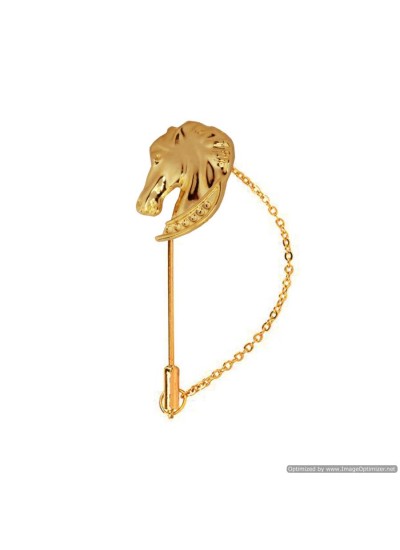Gold Plated Horse Head Chain Western Lapel Stick/Lapel pin/Brooch/Coller Pin/Shirt Stud For Men